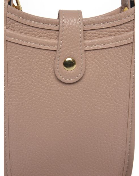 Sac bandoulière en cuir poudre - 17.5x11.5x2 cm