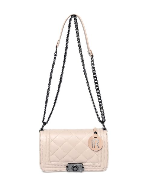 Sac bandoulière en cuir poudre - 13x20.5x6cm
