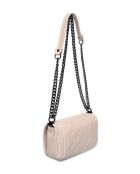 Sac bandoulière en cuir poudre - 13x20.5x6cm