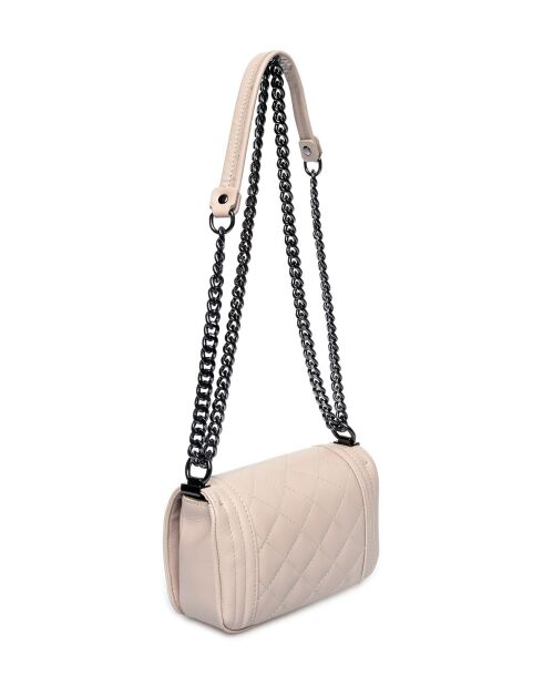 Sac bandoulière en cuir poudre - 13x20.5x6cm