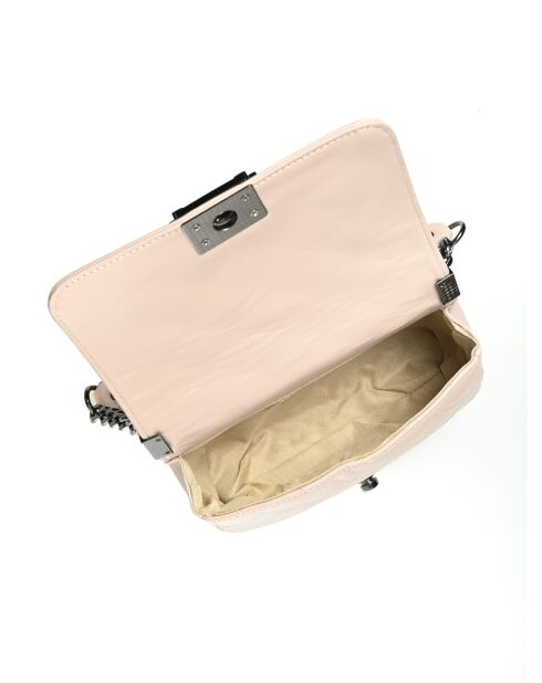 Sac bandoulière en cuir poudre - 13x20.5x6cm