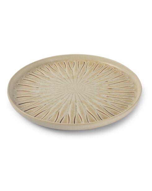 4 Assiettes en porcelaine Orion blanches - L.30cm