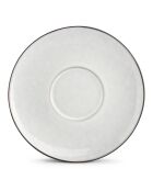 4 Soucoupes en grès Fina blanches - D.14 cm