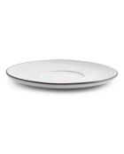 4 Soucoupes en grès Fina blanches - D.14 cm