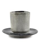 4 piattini da moka in gres caprese blu/verde - D.11 cm