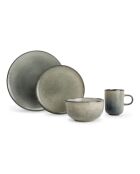 Meridian serviesset van groen/blauw aardewerk - 16 stuks