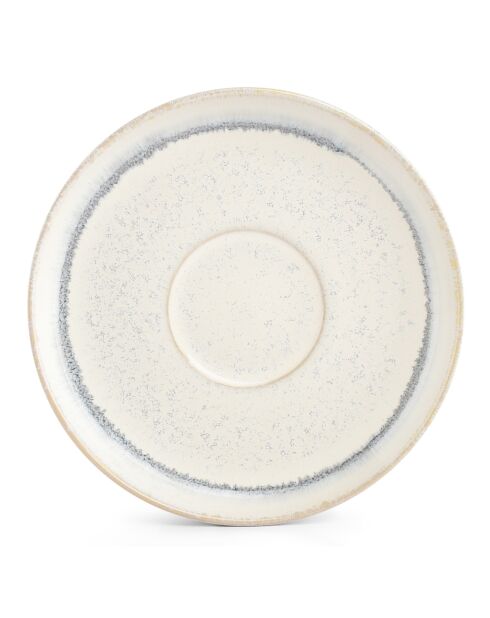 4 Soucoupes en grès Stripes à rayures bleues - D.14,5 cm