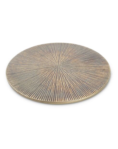 2 Dessous de verre côtelé en aluminium Charm doré - D.26 cm