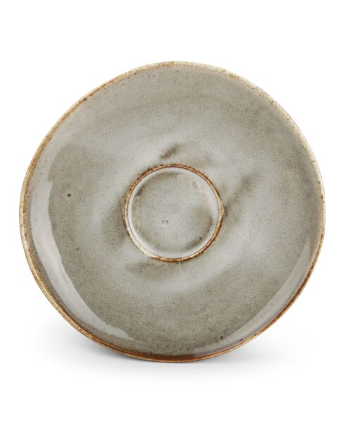 4 Soucoupes en porcelaine Studio Urbain grises - D.15 cm