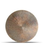 2 Dessous de verre côtelé en aluminium Charm doré breloque - D.20 cm