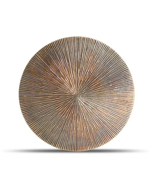 2 Dessous de verre côtelé en aluminium Charm doré breloque - D.20 cm