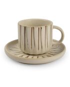 4 Soucoupes à moka en porcelaine Orion blanches - D.10,5 cm