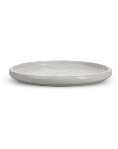 4 Assiettes en grès Mochi beiges - 20,5 x 2 cm