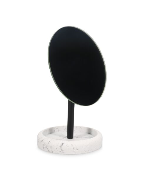 Miroir avec support en polyrésine Suds  marbre blanc - 13 x 23 cm