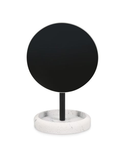 Miroir avec support en polyrésine Suds  marbre blanc - 13 x 23 cm