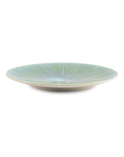 4 Assiettes en grès Eclipse turquoise - 21x2,3x21 cm