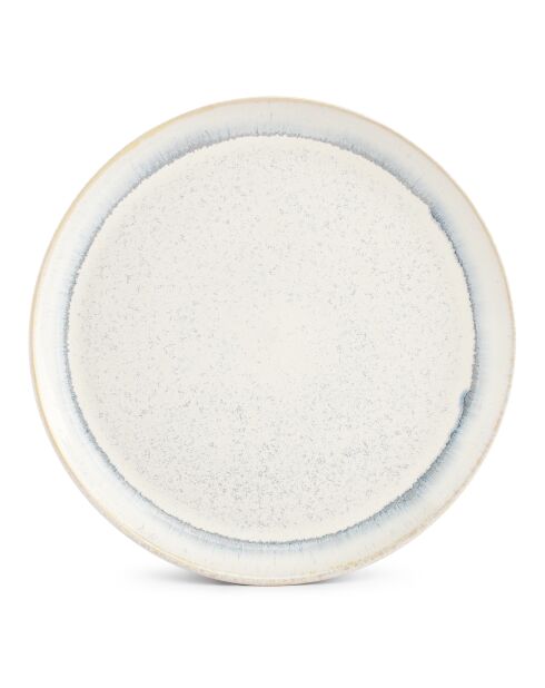 4 Assiettes en grès Stripes  rayures bleues - D.19,5 cm