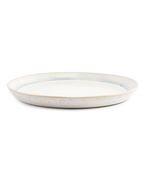 4 Assiettes en grès Stripes  rayures bleues - D.19,5 cm