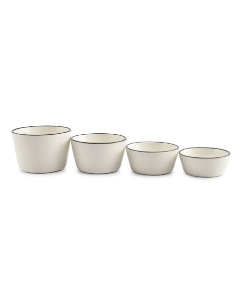 4 pièces de bols en porcelaine Nero blancs