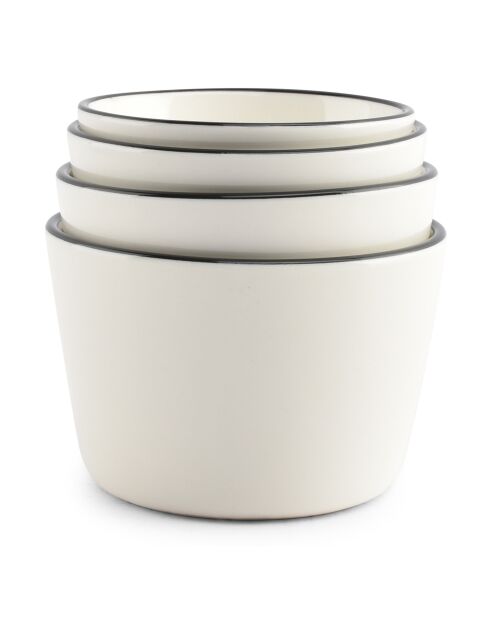 4 pièces de bols en porcelaine Nero blancs