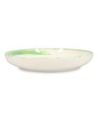 Ciotola per fiori in gres bianco/verde/arancione/blu - 29,5 x 5 cm