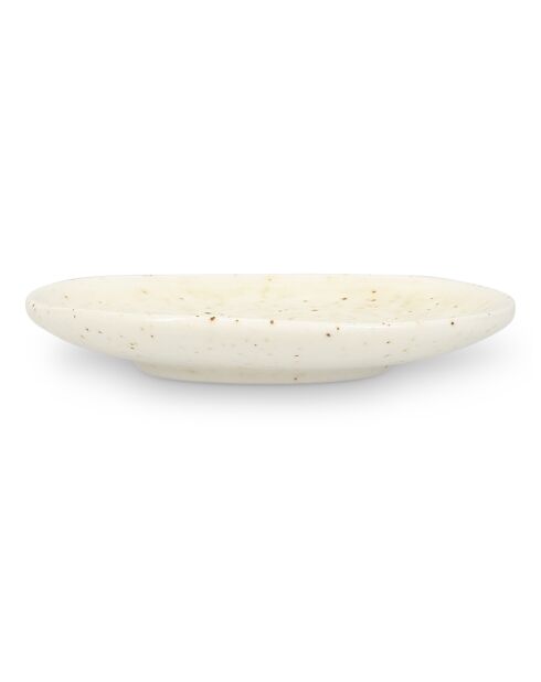 4 piattini beige Studio Urban in porcellana moka stile spiaggia - D.11 cm