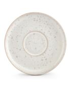 4 Soucoupes moka en grès courbe perle incurvée - 11 cm