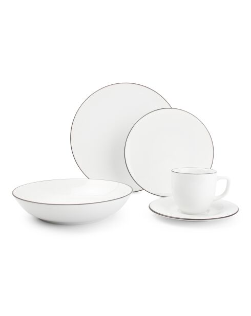 Puro serviesset van wit porselein - 20 stuks