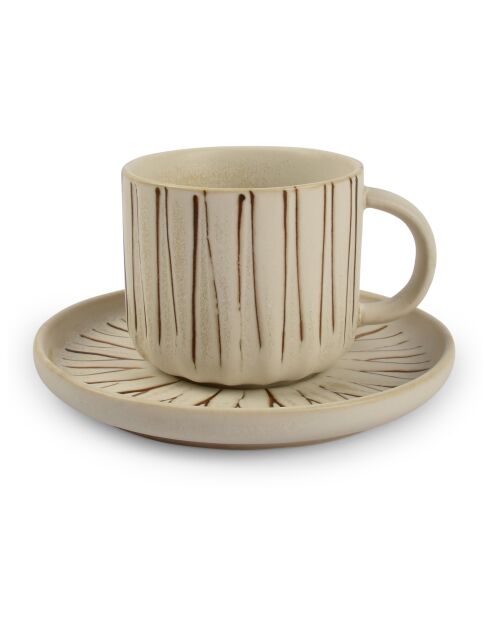 4 Soucoupes en porcelaine Orion blanches - D.13 cm