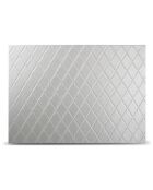 4 zilveren plastic placemats met geruite tafelblad - 43x30cm
