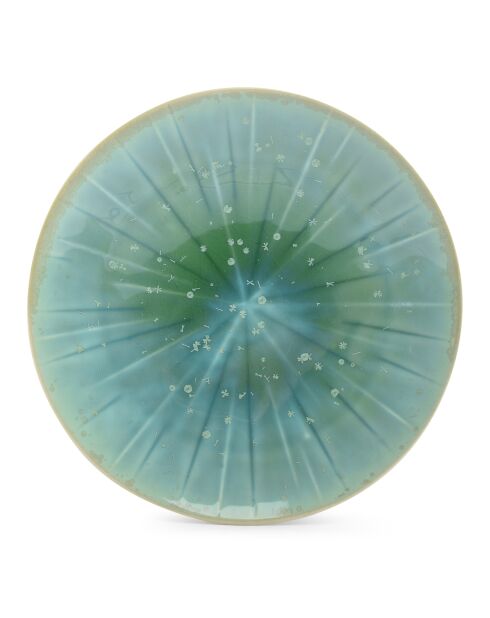 4 Assiettes en grès Eclipse turquoise  - 23,5 x 3,5 cm