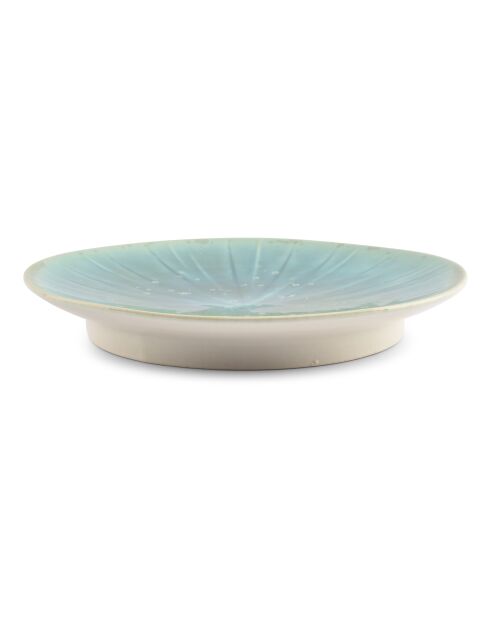 4 Assiettes en grès Eclipse turquoise  - 23,5 x 3,5 cm