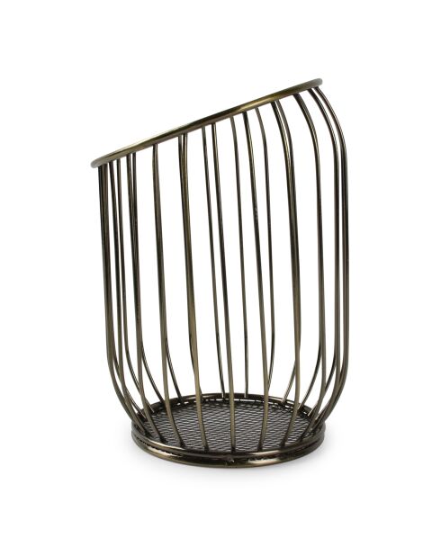 Panier en fil de fer Loft doré/noir - 12 x 16 cm