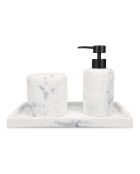 Distributeur de savon en polyrésine Suds marbre blanc - 25cl