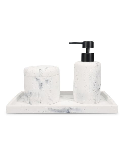 Distributeur de savon en polyrésine Suds marbre blanc - 25cl