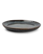 4 Assiettes  en grès Mielo bleu/vert/noir - D.15,5 cm