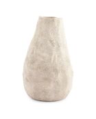 Jarrón de gres beige Cave - 14,5 x 22 cm