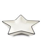 4 Bols en porcelaine Nero étoile blancs - 15xH3cm