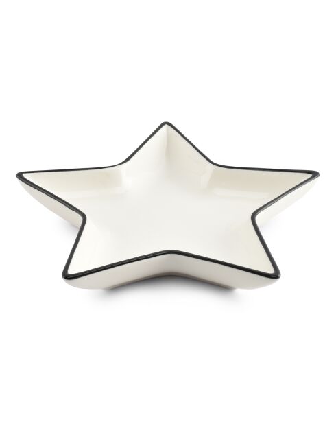 4 Bols en porcelaine Nero étoile blancs - 15xH3cm