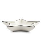 4 Bols en porcelaine Nero étoile blancs - 15xH3cm