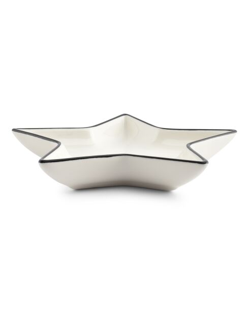 4 Bols en porcelaine Nero étoile blancs - 15xH3cm