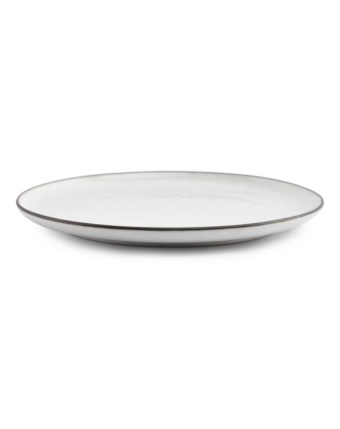 4 platos de gres Fina blanco - 20x1,5x20 cm