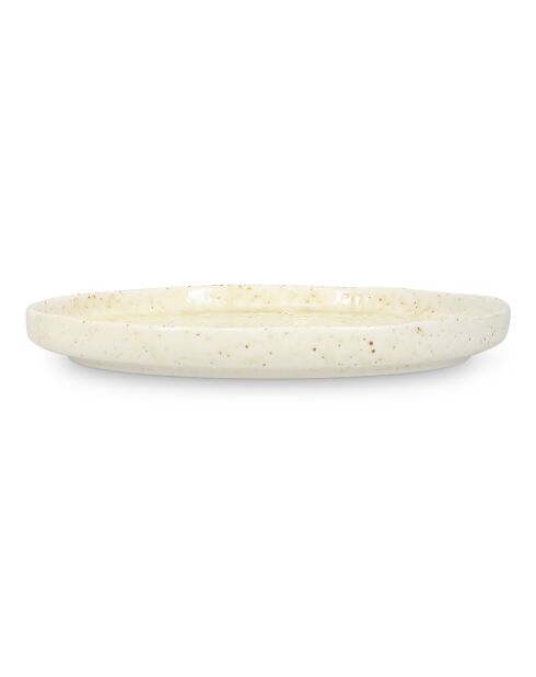 4 Assiettes en porcelaine style plage Studio Urbain beiges - D.22 cm