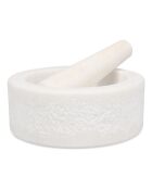 Mortier et pilon en marbre Marbliss blanc - 16xH6cm