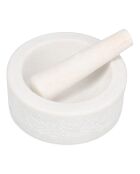Mortier et pilon en marbre Marbliss blanc - 16xH6cm