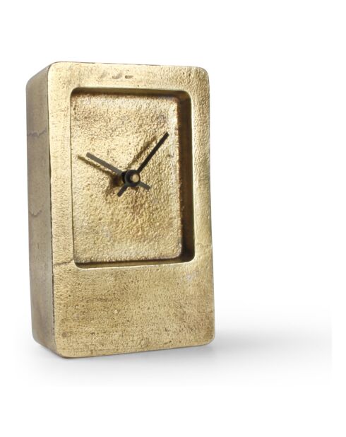 Reloj de mesa Zone con borde dorado - 11 x 18 cm