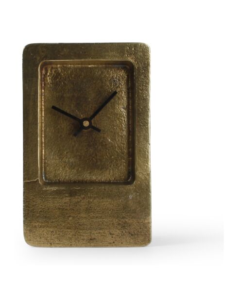 Reloj de mesa Zone con borde dorado - 11 x 18 cm