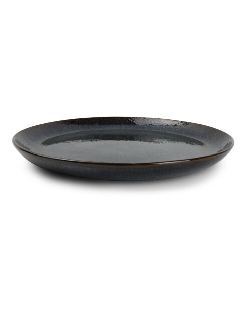 4 Assiettes en grès Mielo  bleu/vert/noir - D.26,5 cm