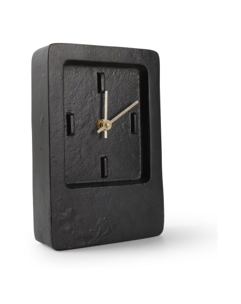 Reloj de mesa de aluminio con zona de borde negro - 14 x 22 cm