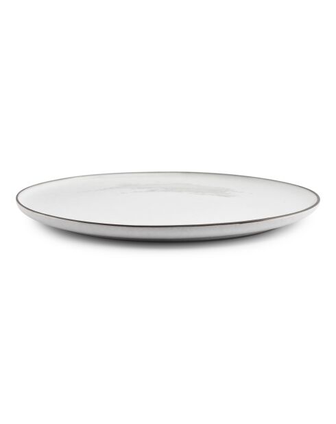 4 Assiettes en grès Fina blanches   - 26x1,8x26 cm